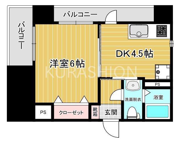 リファレンス博多(1DK/5階)の間取り写真