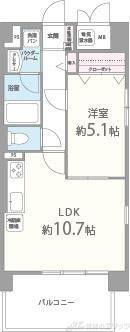 セリーゼ ウエスト(1LDK/2階)の間取り写真