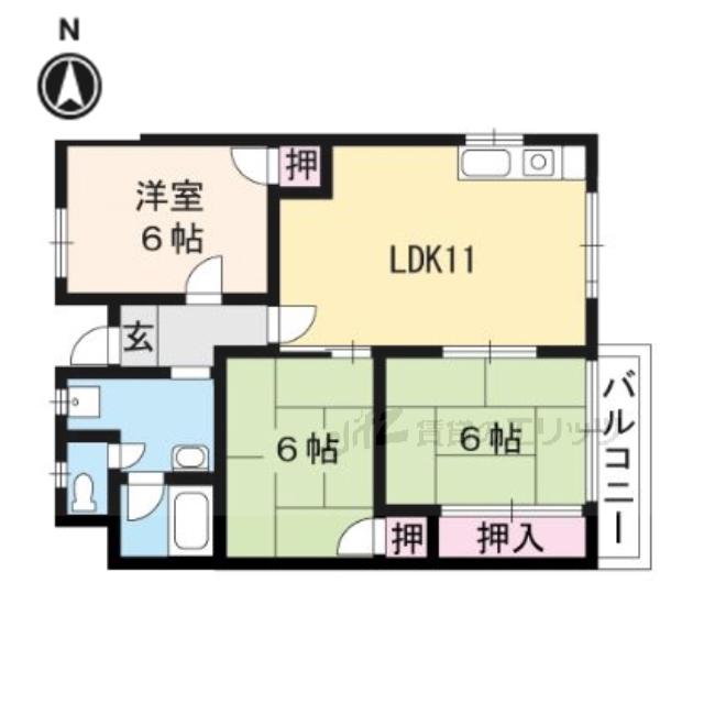 ラフレシア山崎(3LDK/2階)の間取り写真