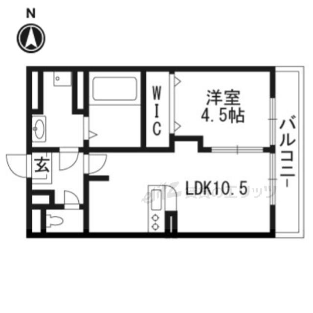 ボナール水尾(1LDK/3階)の間取り写真