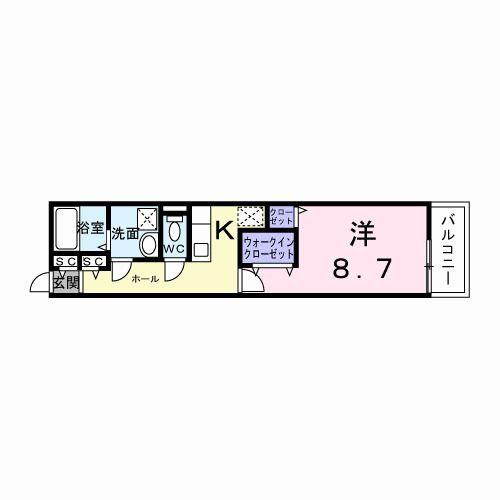菅原2丁目アパート(1K/3階)の間取り写真