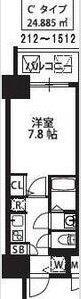 S-RESIDENCE新大阪駅前(1K/15階)の間取り写真