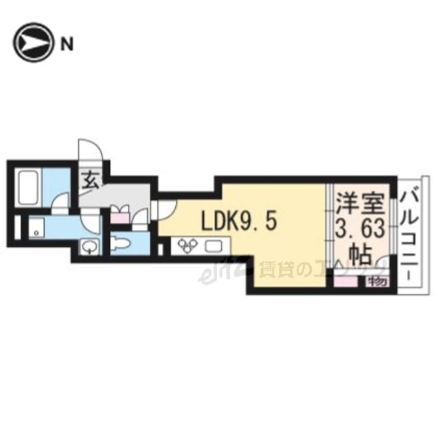 シャーメゾン園田町(1LDK/2階)の間取り写真