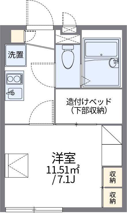 レオパレスパークサイドハイツ(1K/2階)の間取り写真