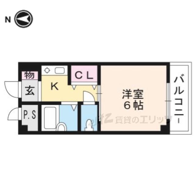 シロハイヌ(1K/3階)の間取り写真