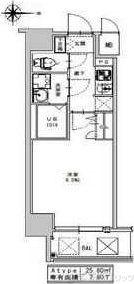 S-RESIDENCE江坂ALEGRIA(1K/6階)の間取り写真