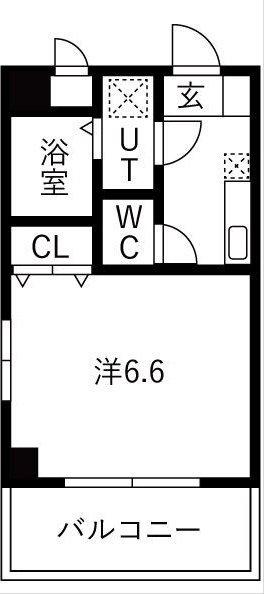 マロット天神橋(1K/11階)の間取り写真