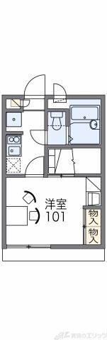 レオパレス門Ⅱ(1K/1階)の間取り写真
