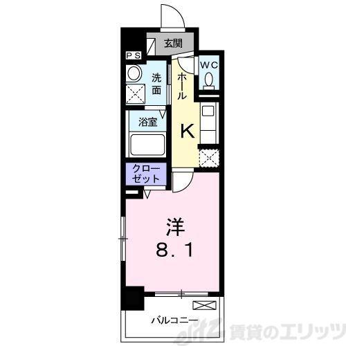 グレース東淀川(1K/3階)の間取り写真