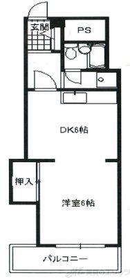 ハイツサンコー(1DK/2階)の間取り写真