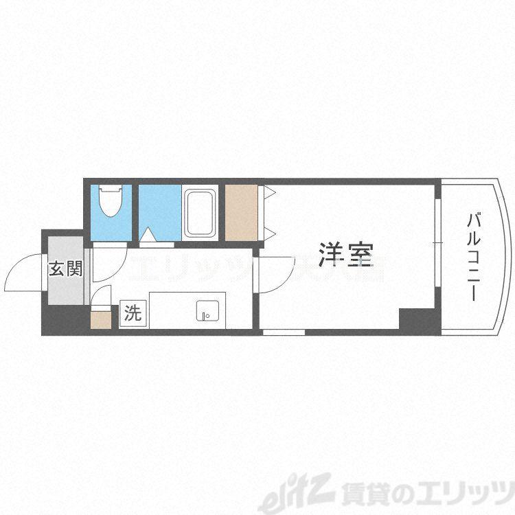 HOPECITY天神橋(1K/7階)の間取り写真