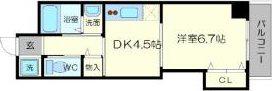 マンションクォーレ(1DK/6階)の間取り写真