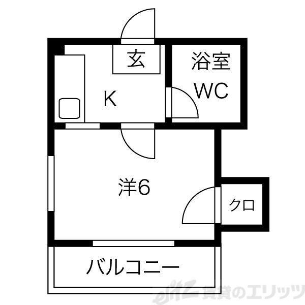 ヘブンズハイツ(1K/3階)の間取り写真