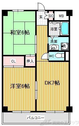 リアライズ上新庄(2DK/2階)の間取り写真