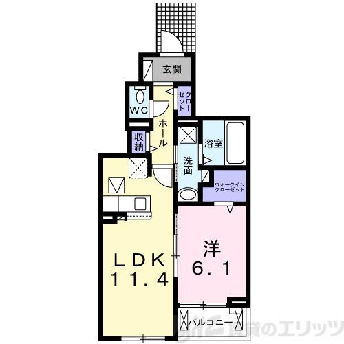 アヴニール(1LDK/1階)の間取り写真