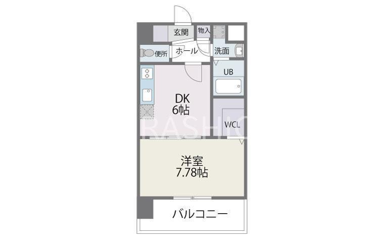 レジデンス20(1DK/3階)の間取り写真