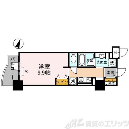 STOLZKISHIBE(1K/4階)の間取り写真