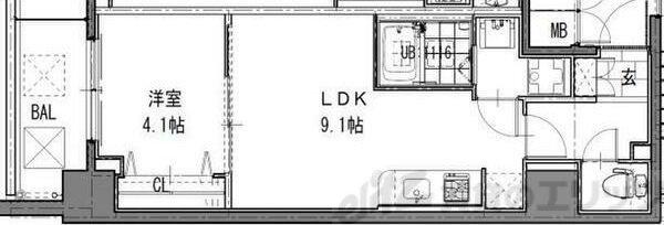 S-RESIDENCE江坂EMINENCE(1LDK/2階)の間取り写真