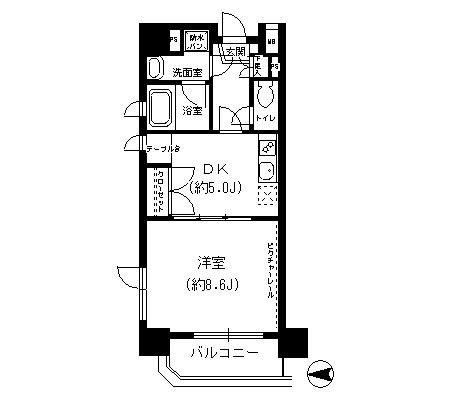 天満泉マンション(1DK/5階)の間取り写真
