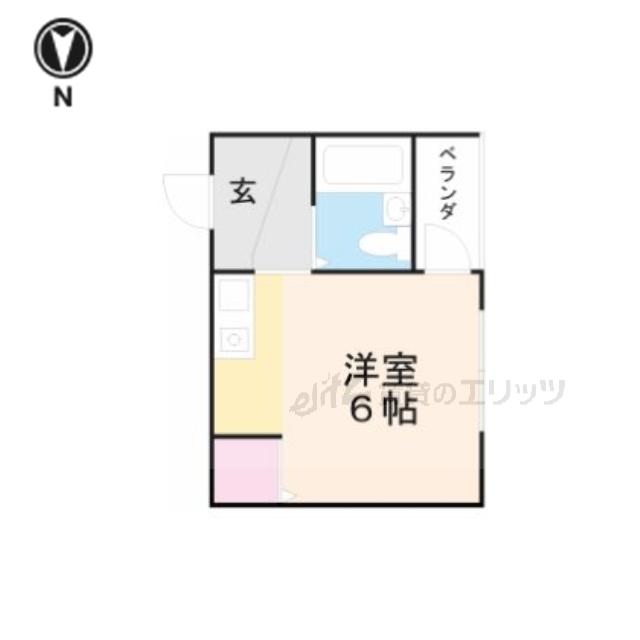 フクイハイツ(ワンルーム/2階)の間取り写真