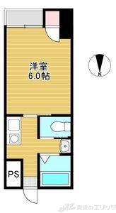 シャルル上新庄(1K/1階)の間取り写真