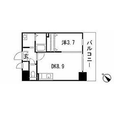 GRANDEUR住吉 弐番館(1LDK/8階)の間取り写真
