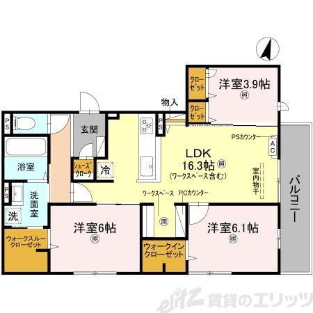 CASA. FILANTE Ⅴ(3LDK/3階)の間取り写真