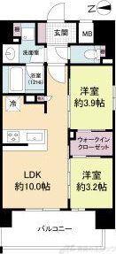 ソルレヴェンテ新梅田(2LDK/4階)の間取り写真