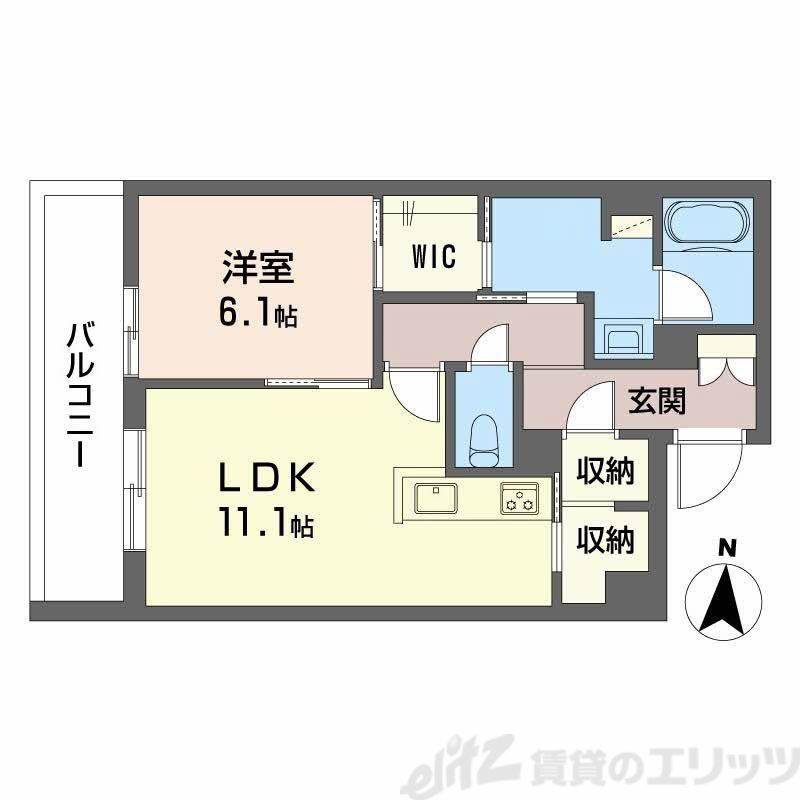 和の杜 江坂(1LDK/3階)の間取り写真