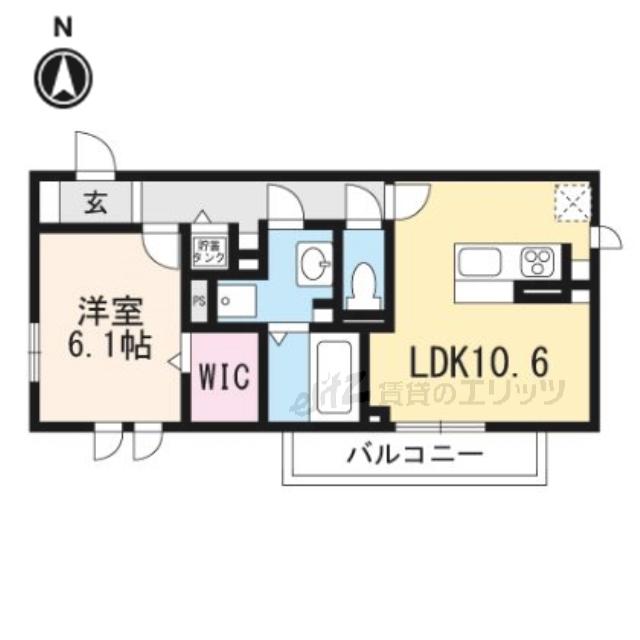 メルヴェーユ桃園(1LDK/1階)の間取り写真