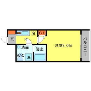 SERENITE江坂四番館(1K/5階)の間取り写真