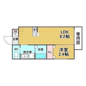 リアコート関大前Ⅱ(1LDK/1階)の間取り写真