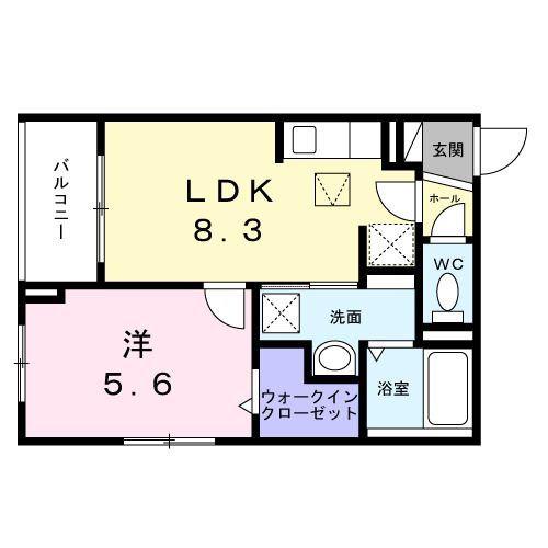 アンジュ 茨木(1LDK/3階)の間取り写真