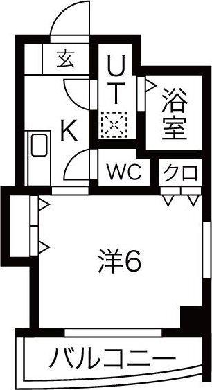 マロット天神橋(1K/2階)の間取り写真
