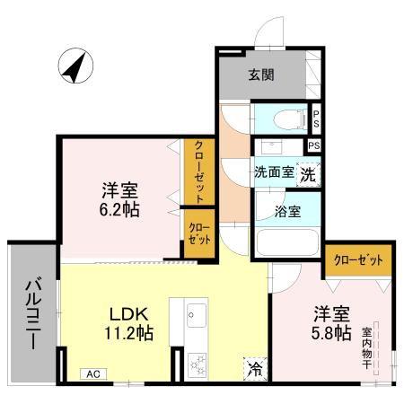 カーサ・プレッツァ豊里(2LDK/3階)の間取り写真