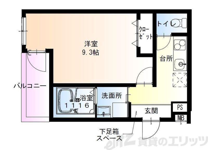 フジパレスだいどう豊里Ⅱ番館(1K/3階)の間取り写真