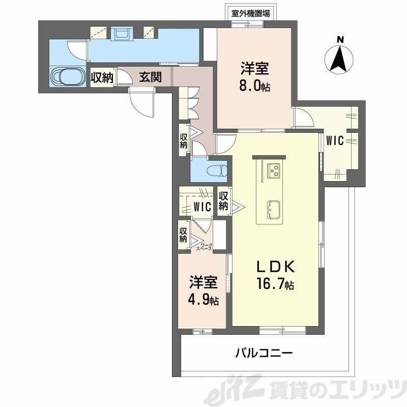 和の杜 江坂(2LDK/3階)の間取り写真