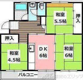 平田台14号棟 301号(3DK/3階)の間取り写真