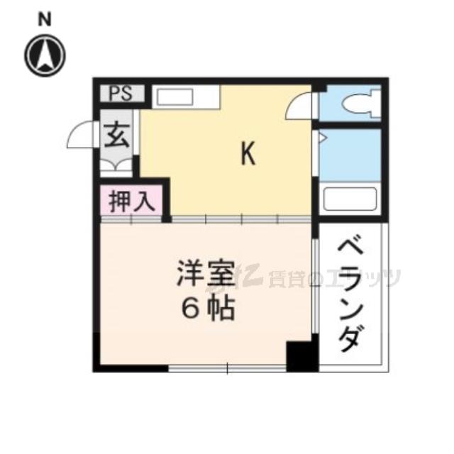 エクセレント中村(ワンルーム/2階)の間取り写真