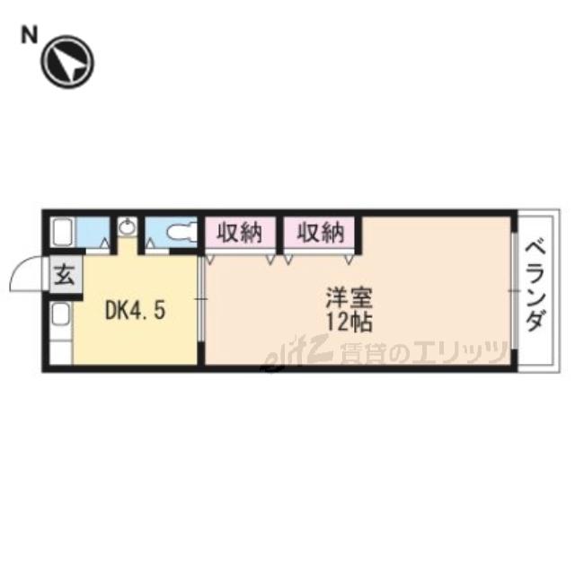 むつみマンション(1DK/3階)の間取り写真