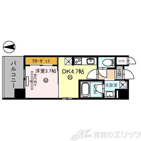 ELSIA SHINOSAKA(1DK/4階)の間取り写真