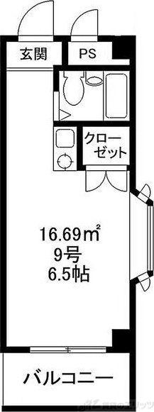 明和ハイツ南江口(ワンルーム/5階)の間取り写真