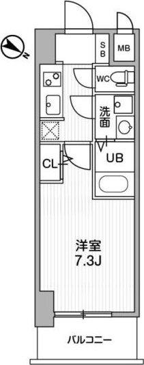 LA DOUCEUR西天満(1K/6階)の間取り写真