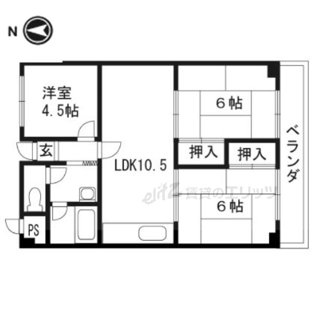 明香マンション(3LDK/2階)の間取り写真