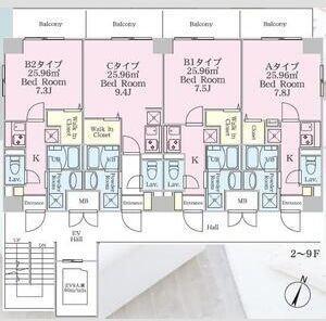 REXIA SHIN UMEDA DUO(1K/7階)の間取り写真