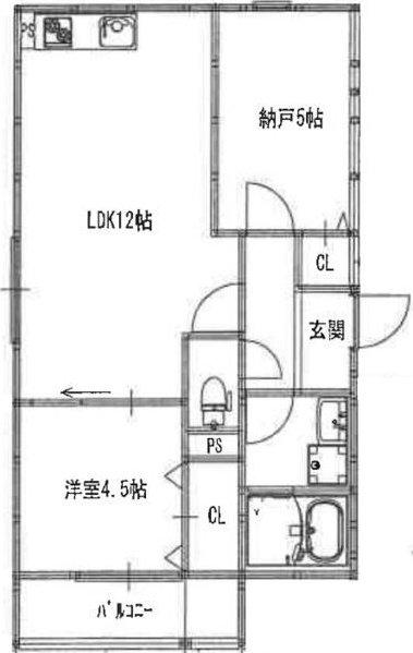 EIJU吹田南正雀(2LDK/3階)の間取り写真
