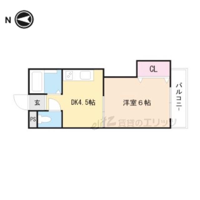 プロミネンス下村(1DK/1階)の間取り写真