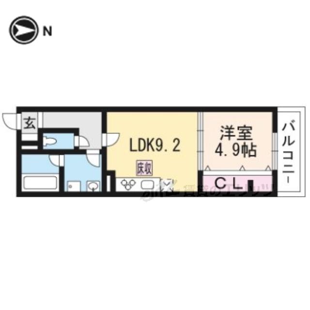 ツーブリッジ(1LDK/2階)の間取り写真