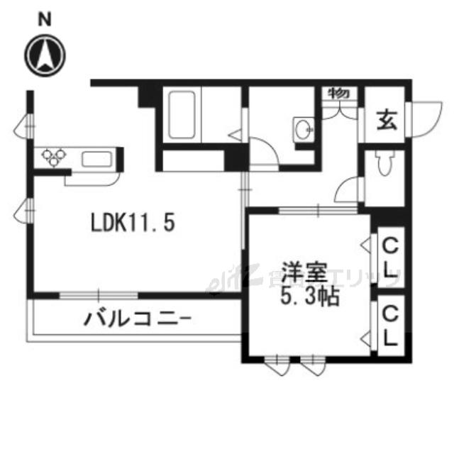 SHAMAISONSERDINA(1LDK/2階)の間取り写真