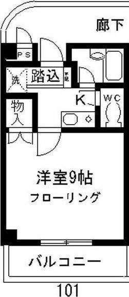 アルカサール千里山(1K/2階)の間取り写真